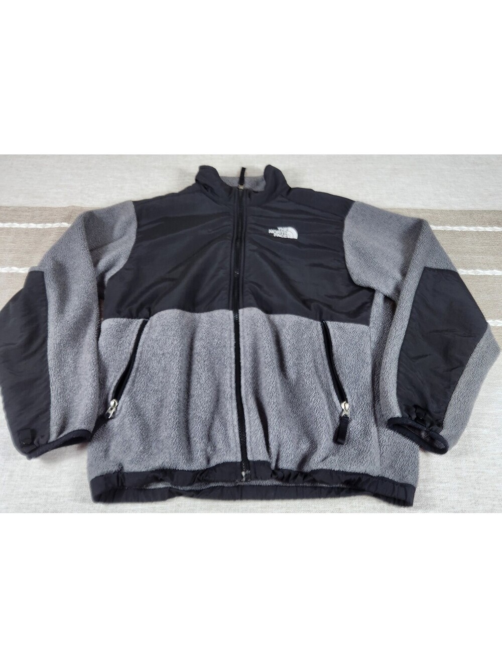 The North Face Jacket Youth Boys Large Black Gray Polartec Fleece Full Zip Mock